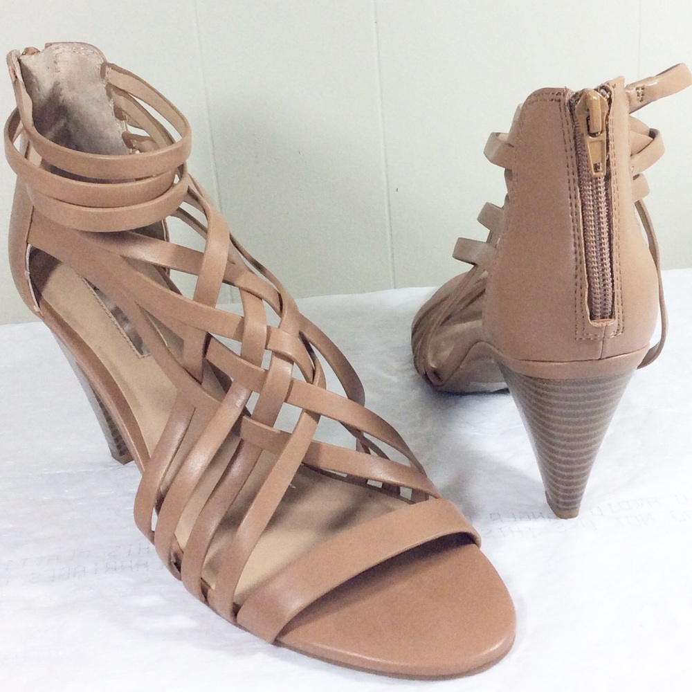 I.N.C. - Light Brown/Tan Strappy Peep Toe Heels